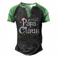 Papa Claus Family Santa Pajamas Christmas Idea Men's Henley Raglan T-Shirt Black Green