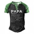 Mens Papa Definition Noun Nutrition Fathers Day Grandpa Men's Henley Raglan T-Shirt Black Green