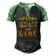 Papa Is My Name Spoiling Is My Game Fathers Day Men's Henley Raglan T-Shirt Black Green