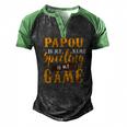 Mens Papou Is My Name Spoiling Is My Game Fathers Day Men's Henley Raglan T-Shirt Black Green