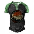 Pappy Like A Grandpa Only Cooler Vintage Retro Fathers Day Men's Henley Raglan T-Shirt Black Green