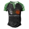 Peace Love Fall Peace Love Pumpkin Men's Henley Shirt Raglan Sleeve 3D Print T-shirt Black Green