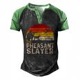 The Pheasant Slayer Pheasant Hunting Bird Hunter Men's Henley Raglan T-Shirt Black Green