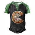 Pizza Pie And Slice Dad And Son Matching Pizza Father’S Day Men's Henley Shirt Raglan Sleeve 3D Print T-shirt Black Green