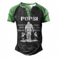 Popsi Grandpa Gift Popsi Best Friend Best Partner In Crime Men's Henley Shirt Raglan Sleeve 3D Print T-shirt Black Green