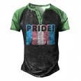 Pride Transgender Lgbt Flag Color Protest Support Men's Henley Raglan T-Shirt Black Green