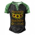 Promoted To Daddy Est 2022 Sunflower Men's Henley Raglan T-Shirt Black Green