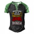 Proud Dad Of A Freakin Awesome Boxer For Boxing Dads Men's Henley Raglan T-Shirt Black Green