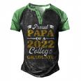 Proud Papa Of 2022 College Graduate Grandpa Graduation Men's Henley Raglan T-Shirt Black Green