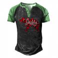 Red Buffalo Plaid Daddy Bear Matching Family Christmas Pj Men's Henley Raglan T-Shirt Black Green