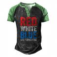 Red White Blue And Tequila Too Drinking July Fourth Men's Henley Raglan T-Shirt Black Green