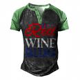 Red Wine Blue 4Th Of July Wine Red White Blue Wine Glasses V2 Men's Henley Shirt Raglan Sleeve 3D Print T-shirt Black Green