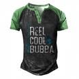 Reel Cool Bubba Fishing Fathers Day Fisherman Bubba Men's Henley Raglan T-Shirt Black Green