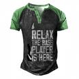 Relax The Bass Player Is Herebass Player Funny Gift Bass Guitar Men's Henley Shirt Raglan Sleeve 3D Print T-shirt Black Green