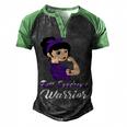 Rett Syndrome Warrior Purple Women Purple Ribbon Rett Syndrome Rett Syndrome Awareness Men's Henley Shirt Raglan Sleeve 3D Print T-shirt Black Green