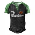 Mens The Scotchfather Scotch Father Dad Fathers Day Drinking Men's Henley Raglan T-Shirt Black Green