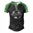 Soccer Papa Family Matching Team Player Sport Lover Dad Men's Henley Raglan T-Shirt Black Green