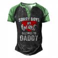 Sorry Boys My Heart Belongs To Daddy Kids Valentines Men's Henley Raglan T-Shirt Black Green