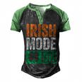 St Patricks Day Beer Drinking Ireland Irish Mode On Men's Henley Raglan T-Shirt Black Green