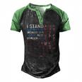 I Stand For This Flag Because Our Heroes Rest Beneath Her 4Th Of July Men's Henley Raglan T-Shirt Black Green