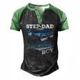 Mens Step-Dad Of The Birthday Boy Monster Truck Birthday Men's Henley Raglan T-Shirt Black Green