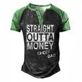 Straight Outta Money Cheer Dad Men's Henley Raglan T-Shirt Black Green