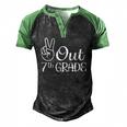Summer Last Day Of School Graduation Peace Out 7Th Grade Men's Henley Raglan T-Shirt Black Green