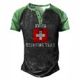 Swiss Drinking Team National Pride Men's Henley Raglan T-Shirt Black Green
