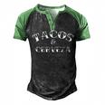 Tacos And Cerveza Beer Men's Henley Raglan T-Shirt Black Green
