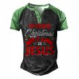 The Greatest Christmas Is Jesus Christmas Xmas B Men's Henley Shirt Raglan Sleeve 3D Print T-shirt Black Green