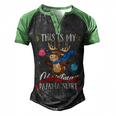 This Is My Christmas Pajama Jewish 545 Shirt Men's Henley Shirt Raglan Sleeve 3D Print T-shirt Black Green