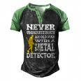 Treasure Hunter Metal Detecting Detectorist Dirt Fishing Men's Henley Raglan T-Shirt Black Green