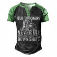 Truck Driver - Funny Big Trucking Trucker Men's Henley Shirt Raglan Sleeve 3D Print T-shirt Black Green