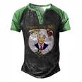 Ugly Christmas Vintage Joe Biden Merry 4Th Of July Men's Henley Raglan T-Shirt Black Green
