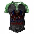 Ultra Maga Eagle Make America Great Aga Men's Henley Shirt Raglan Sleeve 3D Print T-shirt Black Green