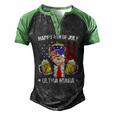 Ultra Maga Proud Pro Trump Happy 4Th Of July American Flag Men's Henley Raglan T-Shirt Black Green