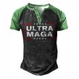 Ultra Maga United State Flag V3 Men's Henley Shirt Raglan Sleeve 3D Print T-shirt Black Green