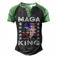 Ultra Mega King Trump Vintage American Us Flag Anti Biden Men's Henley Shirt Raglan Sleeve 3D Print T-shirt Black Green