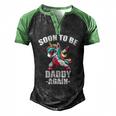 Unicorn Daddy Again 2022 Soon To Be Dad Again 2022 Baby Shower Men's Henley Shirt Raglan Sleeve 3D Print T-shirt Black Green