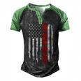 Us Flag Best Single Dad Ever 4Th Of July American Patriotic Men's Henley Shirt Raglan Sleeve 3D Print T-shirt Black Green