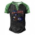 Usa Flag America Font Eagle Flashes For Men And Women Men's Henley Raglan T-Shirt Black Green