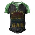 Vingtage Best Dad Ever Fathers Day T Shirts Men's Henley Shirt Raglan Sleeve 3D Print T-shirt Black Green