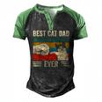 Mens Vintage Best Cat Dad Ever Bump Fit Classic Men's Henley Raglan T-Shirt Black Green