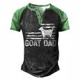 Vintage Goat Dad Retro American Flag Goat 4Th Of July Men's Henley Shirt Raglan Sleeve 3D Print T-shirt Black Green