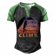 Vintage Retro Rock Climber 174 Shirt Men's Henley Shirt Raglan Sleeve 3D Print T-shirt Black Green