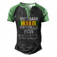Vintage Us Military Family Vietnam Veteran Son Men's Henley Raglan T-Shirt Black Green