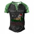 Wake Me Up When Its Christmas 820 Shirt Men's Henley Shirt Raglan Sleeve 3D Print T-shirt Black Green