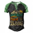 We Sleep Funny Camping Men's Henley Shirt Raglan Sleeve 3D Print T-shirt Black Green