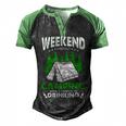 Weekend Forecast Camping With A Chance Of Drinking Funny Men's Henley Shirt Raglan Sleeve 3D Print T-shirt Black Green