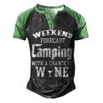 Weekend Forecast Camping With Wine 12 Shirt Men's Henley Shirt Raglan Sleeve 3D Print T-shirt Black Green